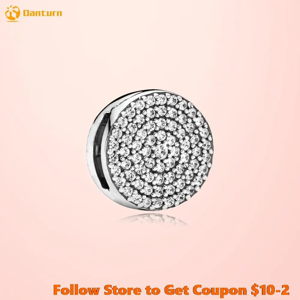 

Danturn New 925 Sterling Silver Beads Silver Dazzling Elegance Clip Charms fit Original Reflexion Bracelet Women Jewelry Making