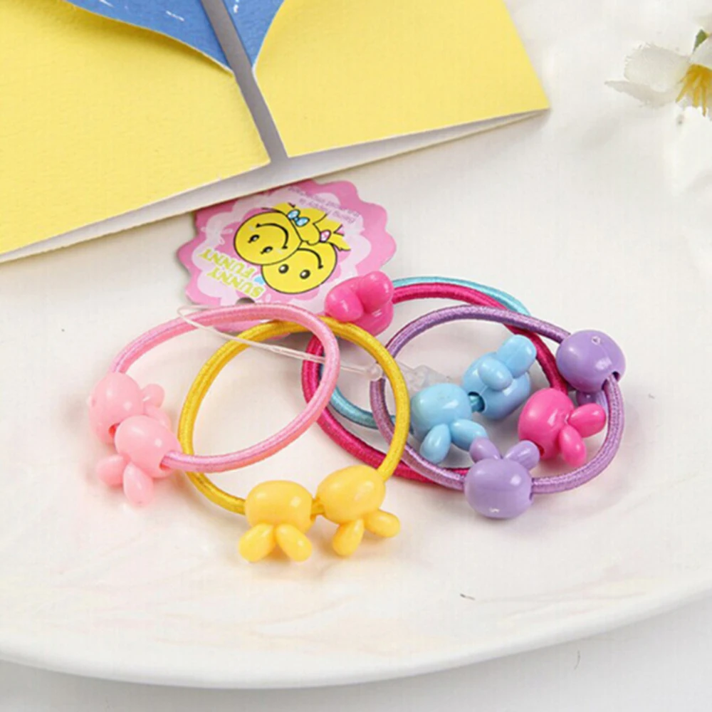 Детские резинки для волос с мишками цветочками кроликами и звездочками (50