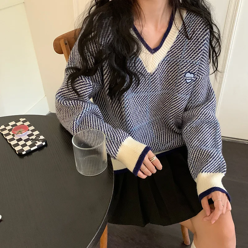 

Выгодная цена, мягкий глютиновый свитер Jk с V-образным вырезом для женщин от cмаз Real Shot, 2021