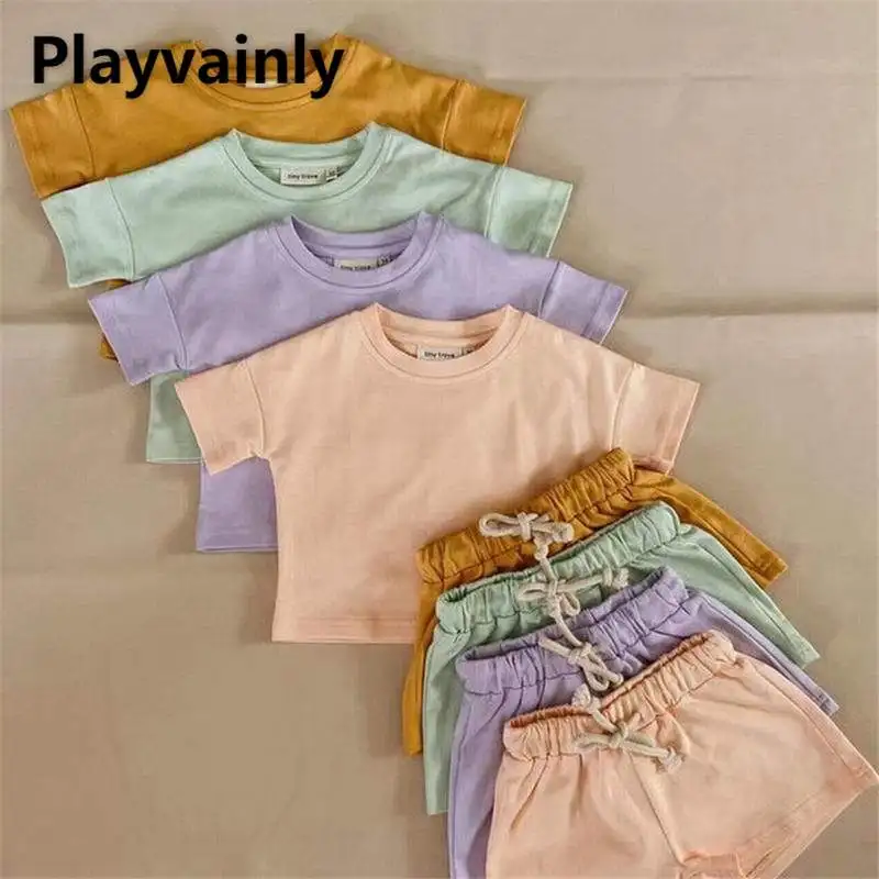 

Summer Boys Girls T-shirts 2021 New Baby Cotton Short Sleeve T-shirts Children Clothing E10031