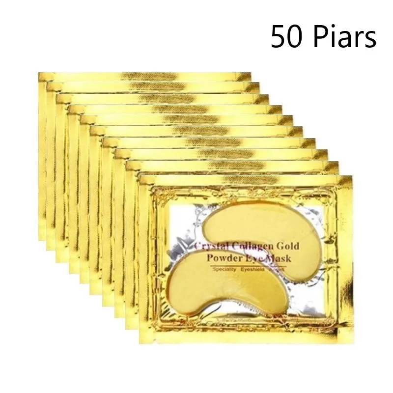 100 шт. = 50 пар 24K Gold Crystal коллагеновая маска для глаз против старения/! Убирает темные круги под глазами, темные круги анти-отечность/морщин, увлажняющий маски для глаз гелевые подушечки для глаз - Цвет: Gold 01