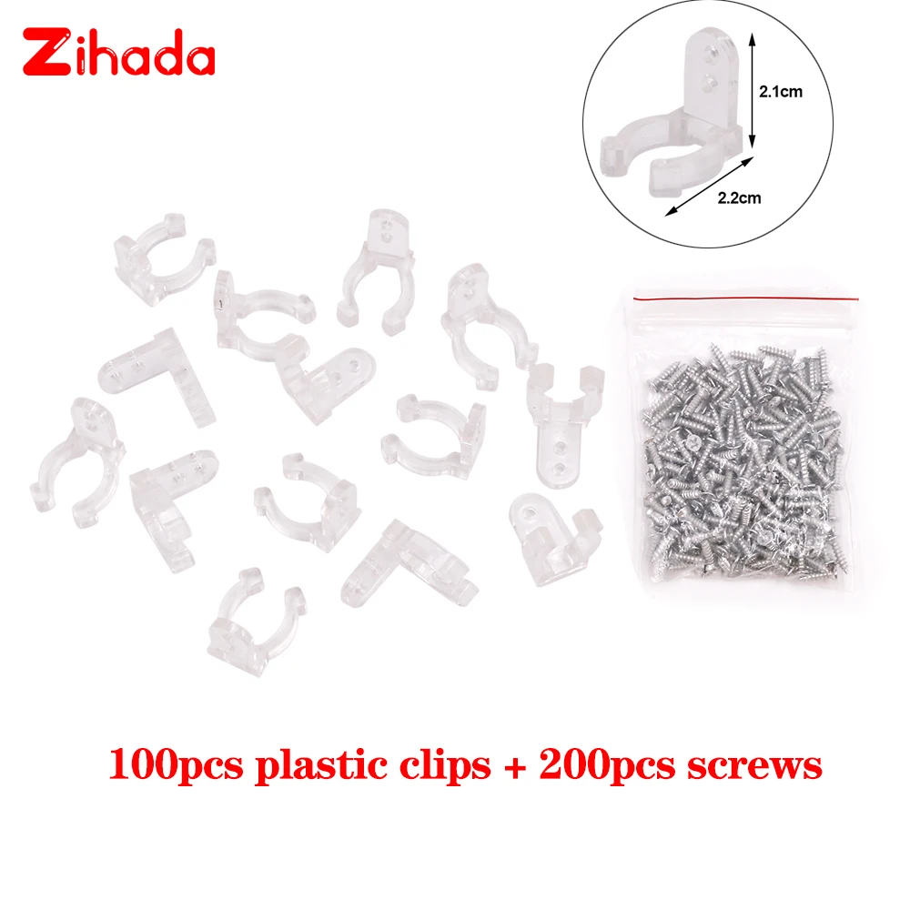 100 шт. пластиковых зажимов + 200 винтов для неоновой световой ленты 110 В 220