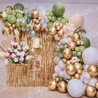chrome gold green pastel baby white balloons garland arch kit green balloon for birthday baby shower wedding party decorations