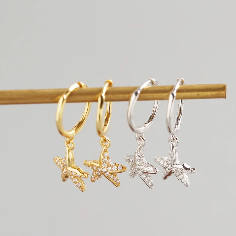 Серьги в европейском и американском стиле из стерлингового серебра S925 пробы