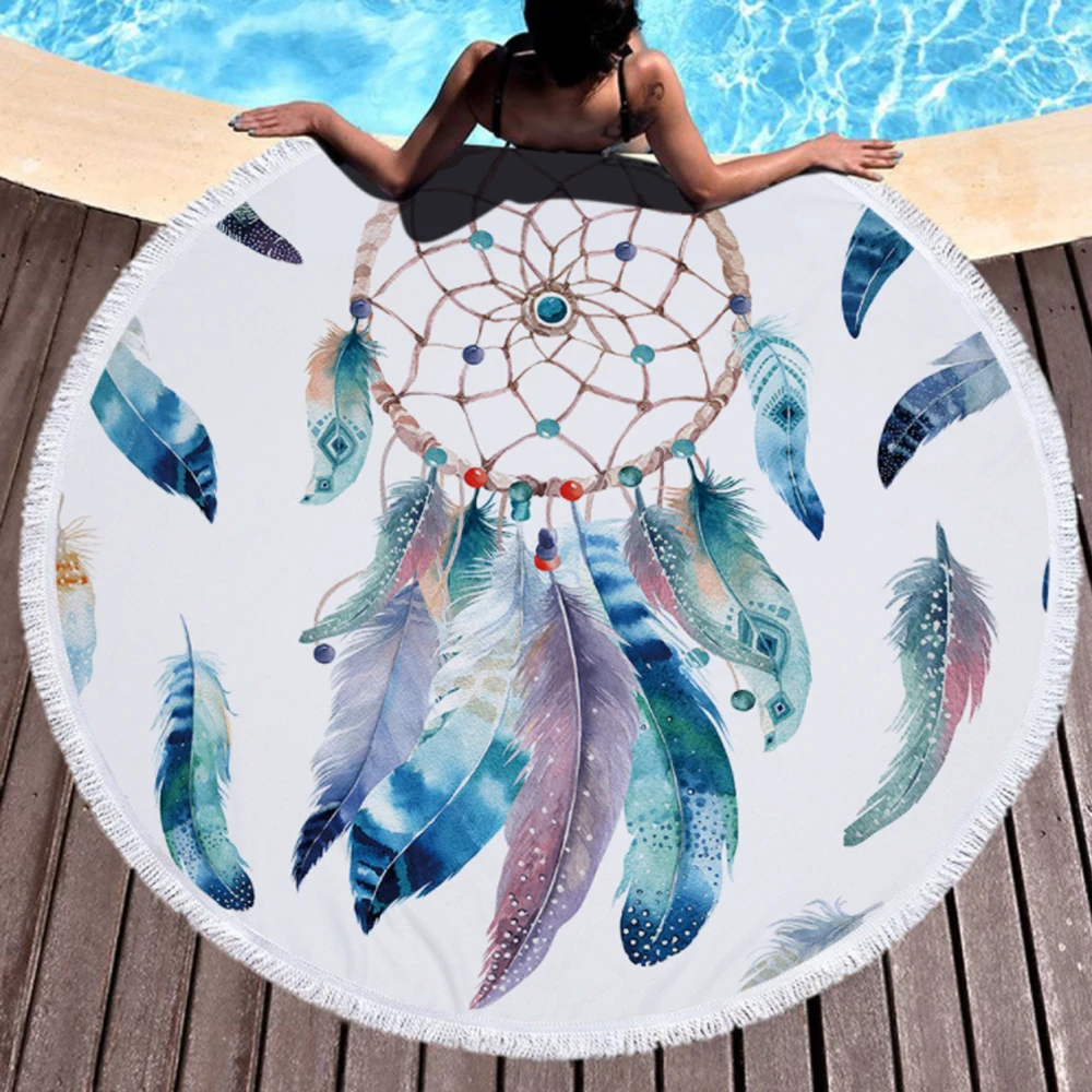 Микрофибра круглое ткань для ванной круглые пляжные полотенца Большой Йога