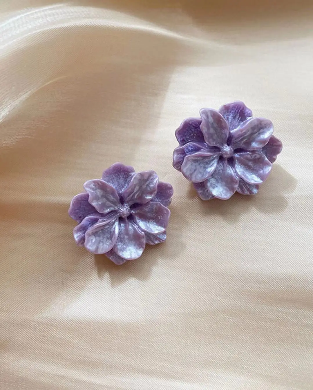 

JP46 S925 Sterling Silver Needles Stud Earring Exquisite Purple Flower Earring Korean New Design Fashion Jewelry For Women Gifts