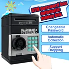 Электронная копилка-банкомат с паролем, копилка для банкнот и монет, сейф для сбережений, автоматический депозит купюр в подарок на рождество