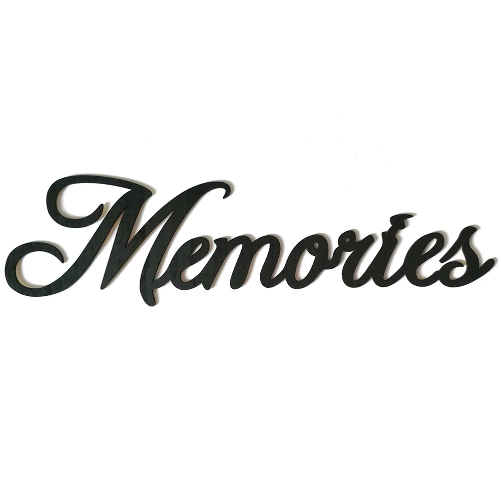 Деревянный знак слова черный домашний декор Спальня Art Наклейки Семья