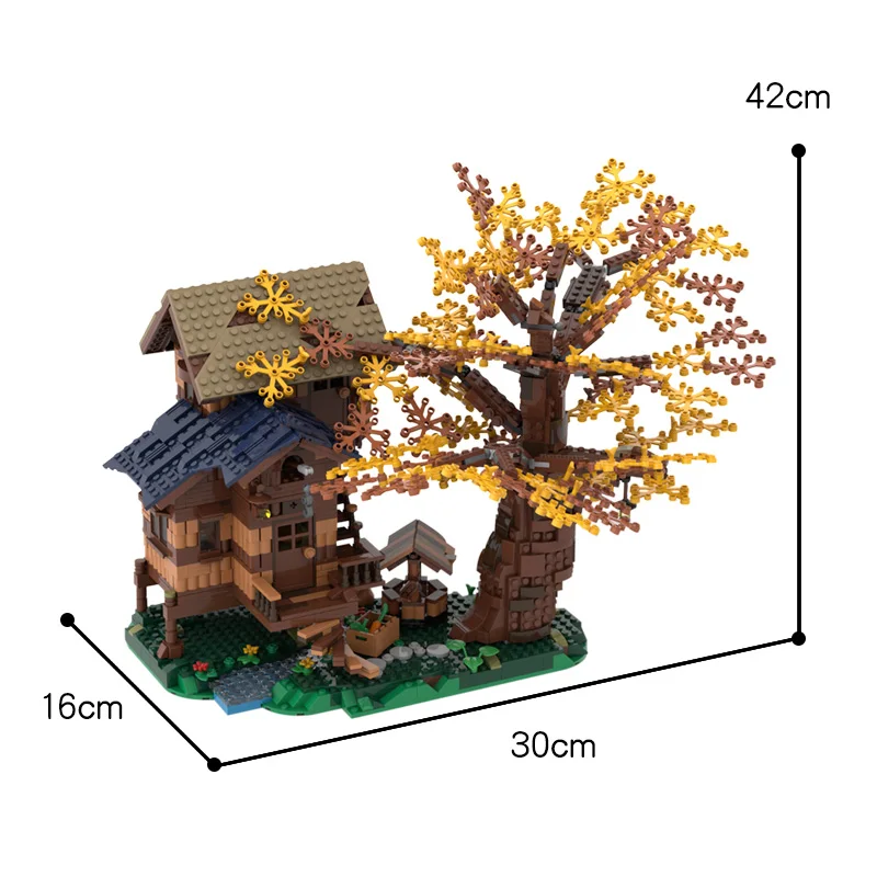 

MOC Street View Arcadian-Hut Tree-house Creative MOC Architecture Building Blocks Bricks Children Gifts Toy Collection Model