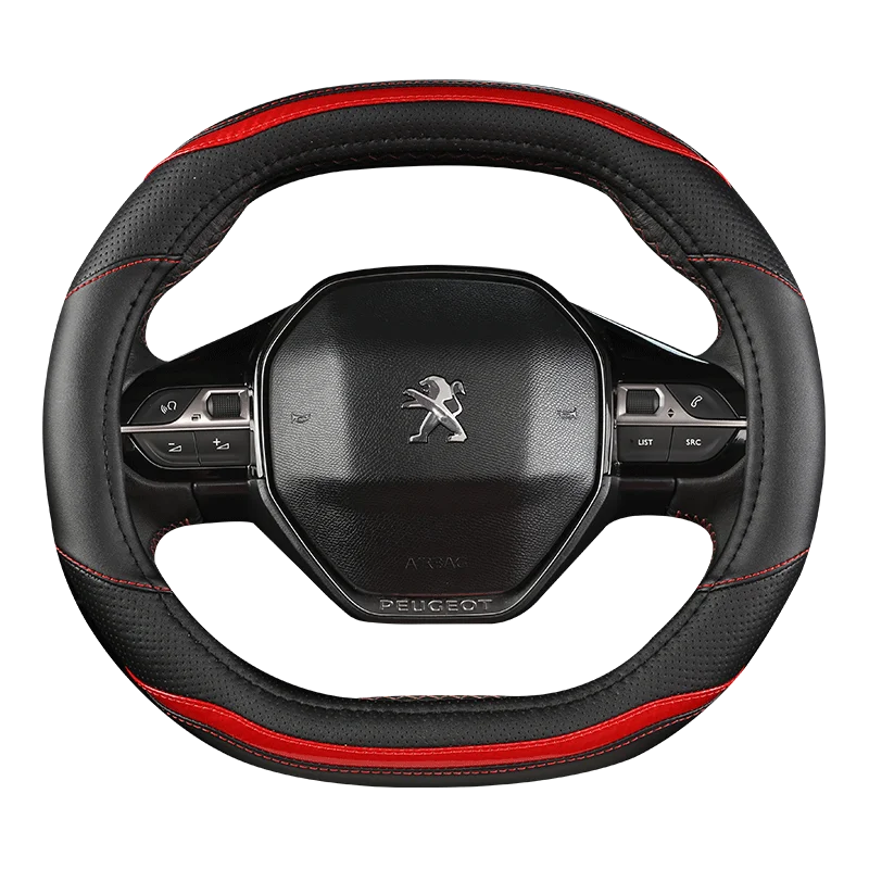

for Peugeot 3008 4008 5008 Car Steering Wheel Cover Carbon Fibre + PU Leather Auto Accessories interior Coche