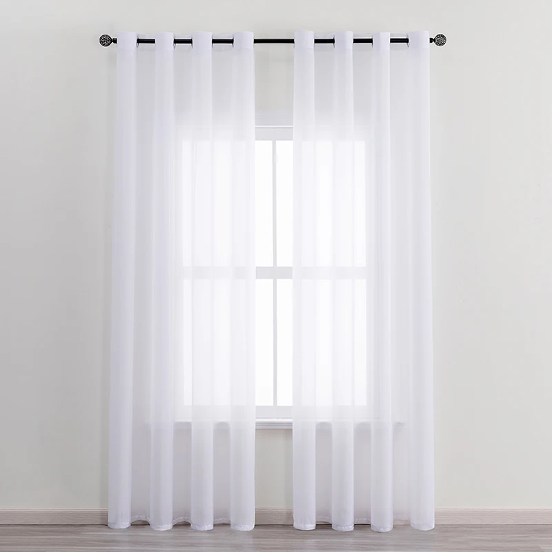 

XUNTUO Chiffon White Tulle Curtains For Living Room Bedroom Window Home Decor Modern Sheer Voile Kitchen Curtain Drapes Cortina