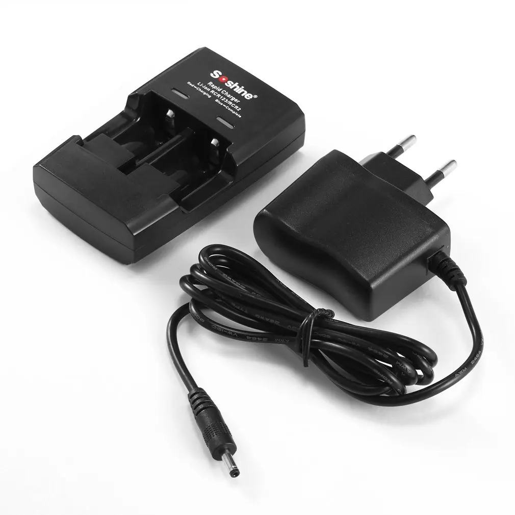 Soshine 2 слота Смарт зарядное устройство для Li-Ion CR123 CR2 16340 15266 14250 литиевая батарея |