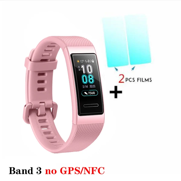 Band 3 pink n film Huawei Band 3 Pro Band 3 0,95 дюймов Поддержка gps NFC трекер плавание Водонепроницаемый Bluetooth фитнес-трекер сенсорный экран - Цвет: Band 3 pink n film