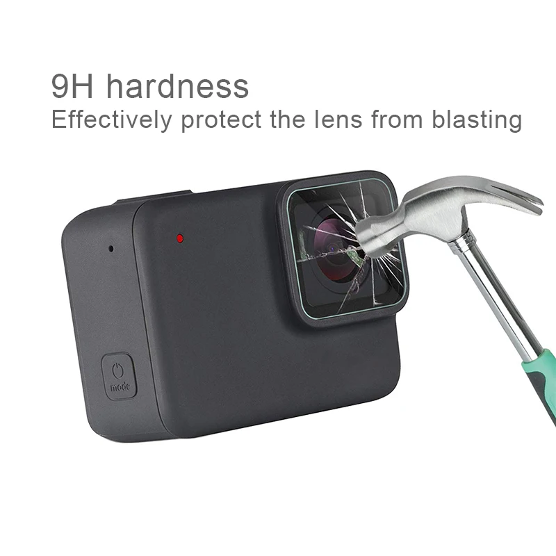 Закаленное стекло для объектива + Защита ЖК-экрана GoPro Hero 7 6 5 Черная защитная