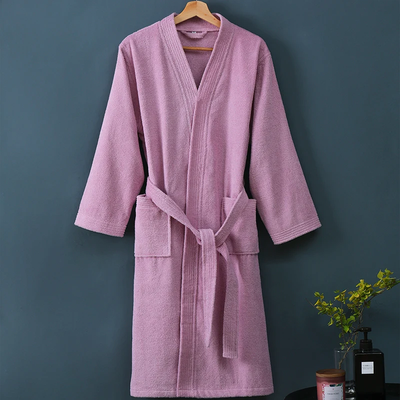 Халат-кимоно Мужской флисовый, банный халат, 100% хлопок, одежда для сна в отеле, Осень-зима от AliExpress RU&CIS NEW