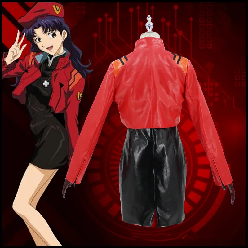 В наличии COS EVA Katsuragi Misato костюм женский театральный вариант Косплей PU кожаная