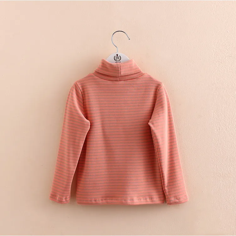 

2020 Stripe 100% Cotton Girls T-Shirt Long-sleeve Baby Kids Turtleneck Bottoming Shirt for Children Clothes New Spring Girl Tops