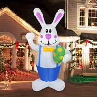 1 9m giant cute rabbit easter bunny with led lights inflatable toys for outdoor family home party decoration office ornament
