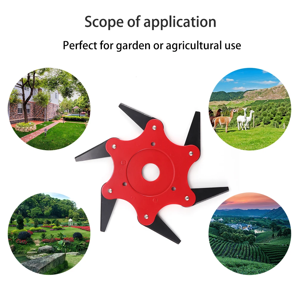 

6 Teeth Brush Cutter Blade Trimmer Metal Blades Trimmer Head 65Mn Garden Grass Trimmer Head For Lawn Mower Accessories
