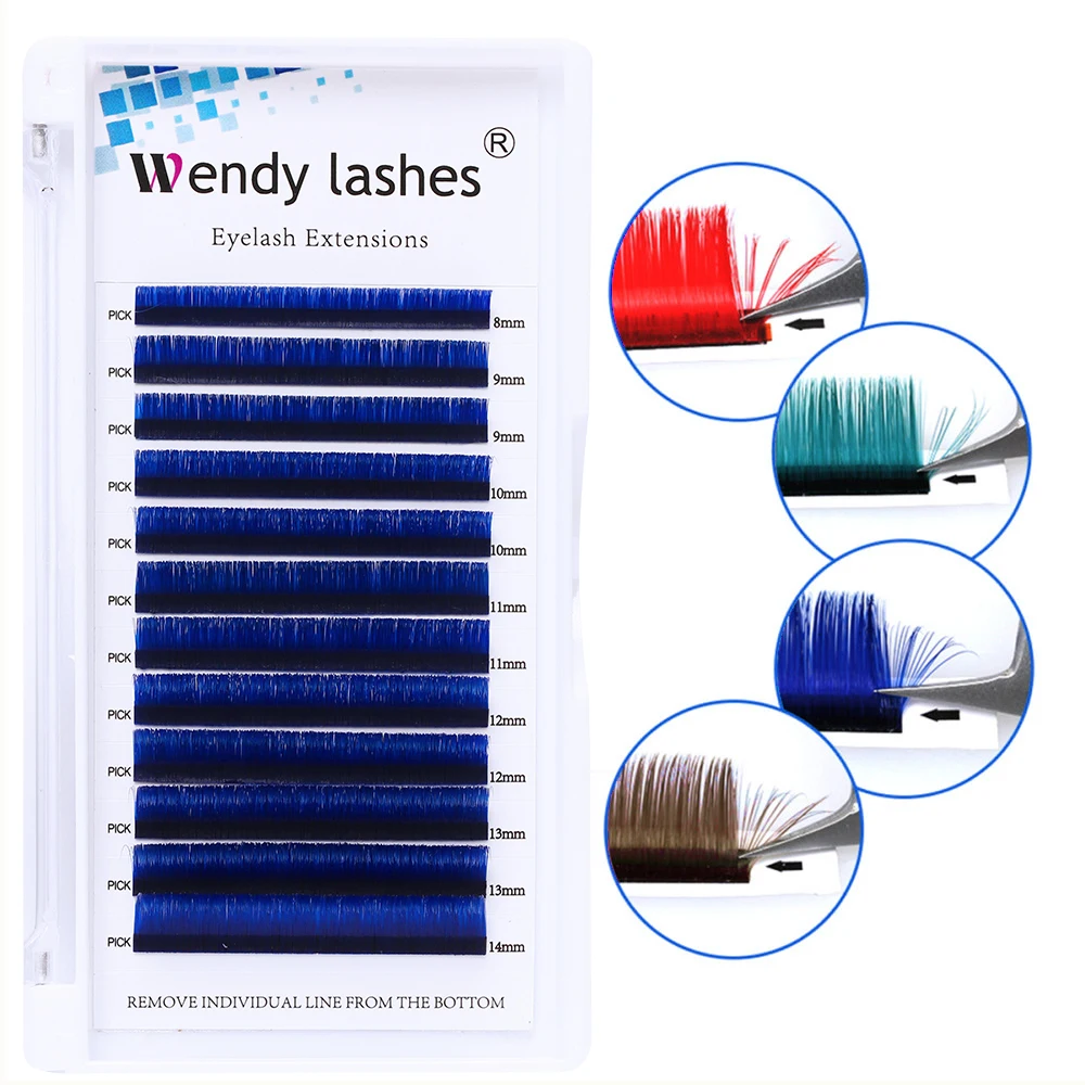 Легкие веерные цветные накладные ресницы для макияжа искусственные норковые Mix8
