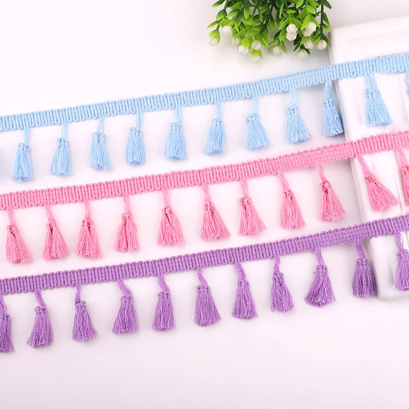 

5 yards Lace Trim Sewing Ribbon Tassel Fringe Cotton DIY Ethnic Latin Dress Stage Garment Curtain Decorative Accessories