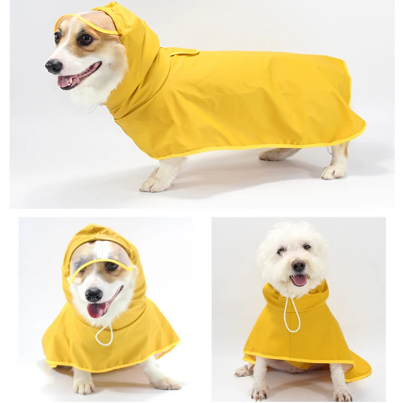 Дождевик для собак желтый легкий дождевик водонепроницаемая одежда домашних