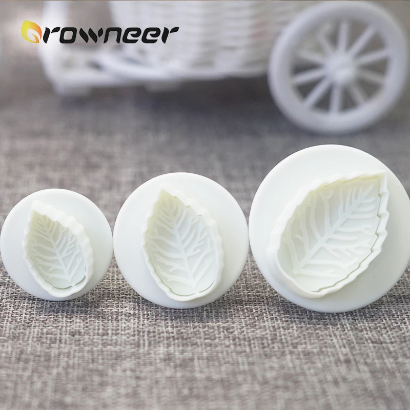 3 шт лист формы DIY белый пластиковый печенья торт Плунжер бисквит Фондант Резак