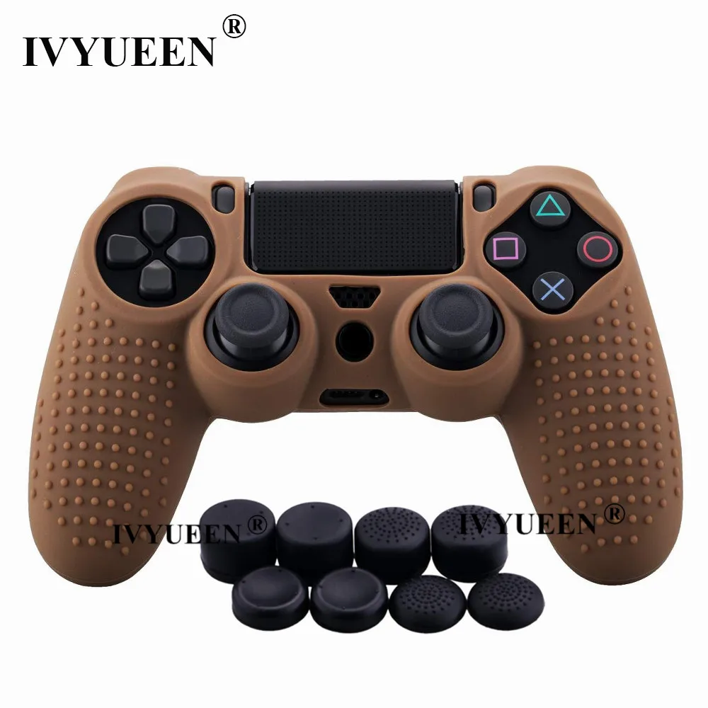 IVYUEEN 9 в 1 для Dualshock 4 PS4 Slim Pro контроллер Шипованная Кожа Премиум Защитный Противоскользящий Мягкий силиконовый чехол-накладка