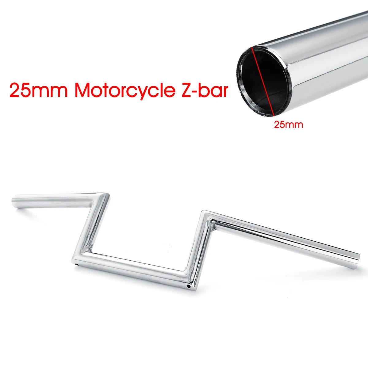 Серебристый Универсальный 25 мм " руль мотоцикла Z ручка бар для Suzuki Street Road Cruiser для Harley/Honda/Yamaha/Kawasaki - Цвет: Серебристый