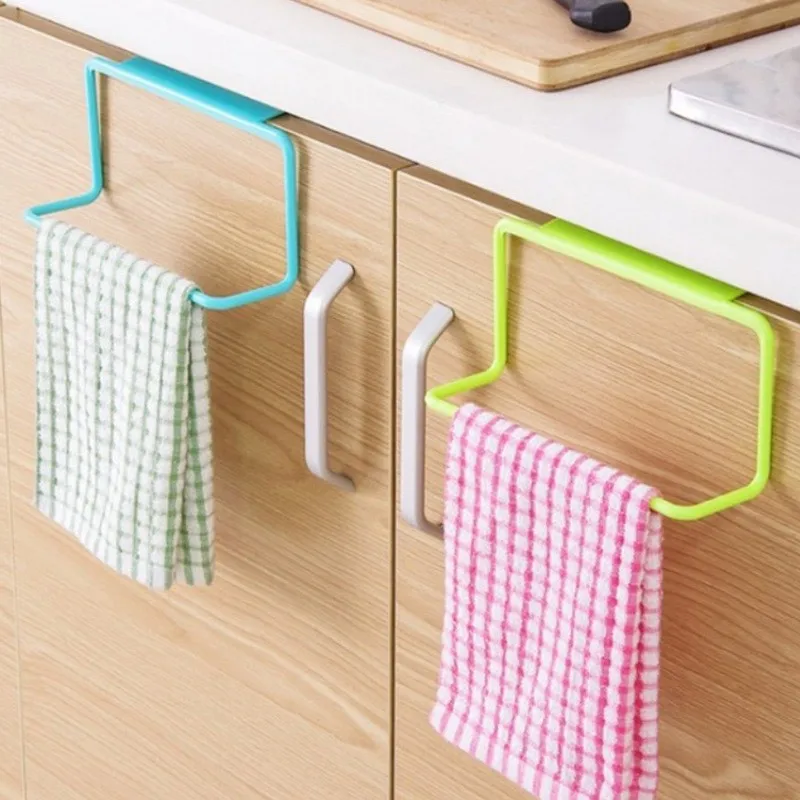 

Plastic Hanging Holder Towel Rack Multifunction Cupboard Cabinet Door Back Kitchen Accessories Home Storage Organizer