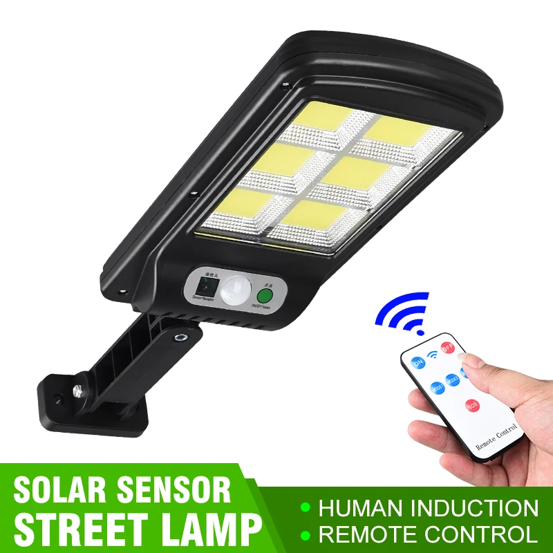 

Powerful Remote Control Upgraded COB Solar Light PIR Motion Sensor IP65 Outdoor Solar Wall Street Light Waterproof Lamp