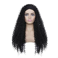 black long headband wig afro women curly synthetic wigs for black women daily fake hair wigs heat resistant fiber