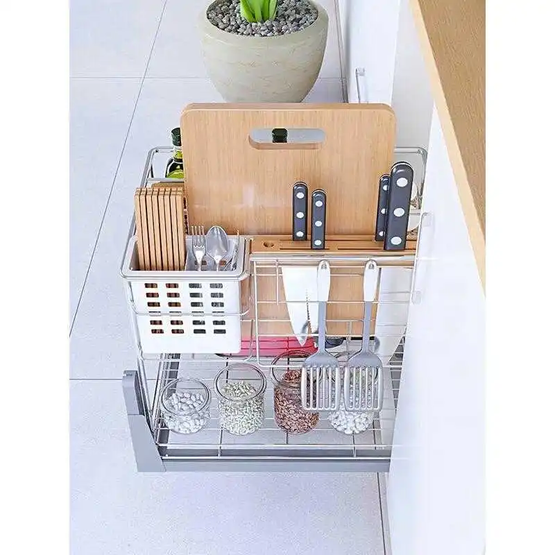 

Accesorios Organizar Para Armario Drainer Organizer Dish Stainless Steel Rack Cuisine Cozinha Kitchen Cabinet Storage Basket