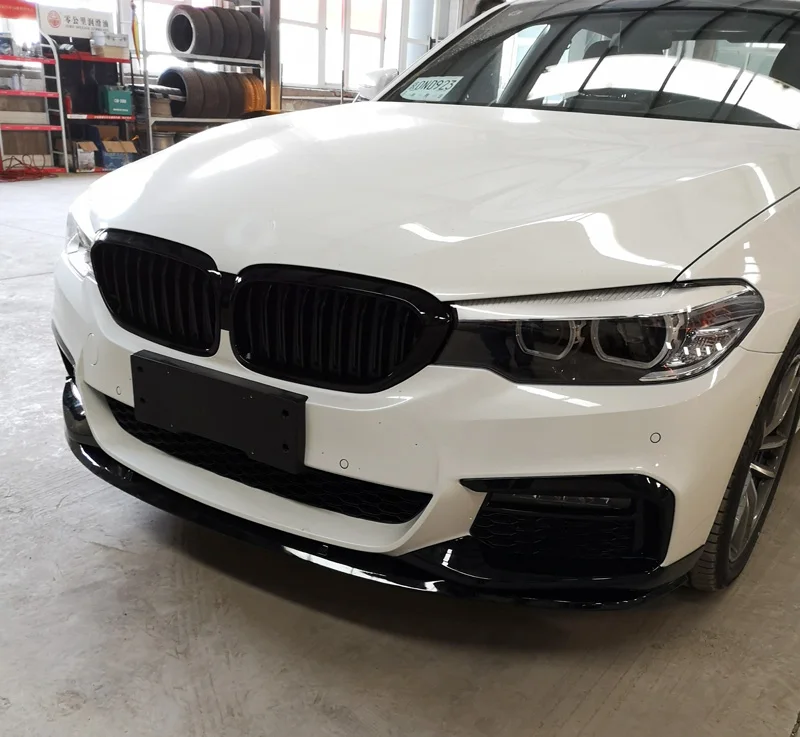 M P стиль PP материал бампер яркие черные передние губы для BMW 5 серии G30 G38 525i 530i