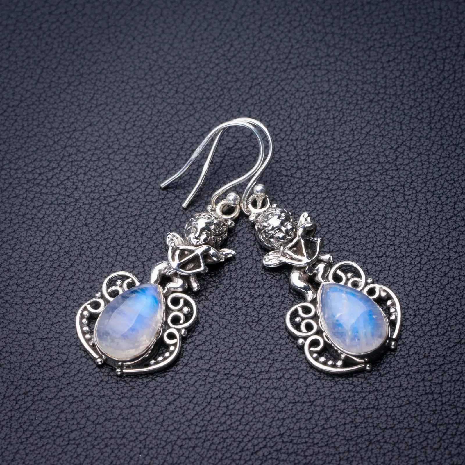 

Серьги из серебра 925 пробы с лунным камнем, 1,5 дюйма