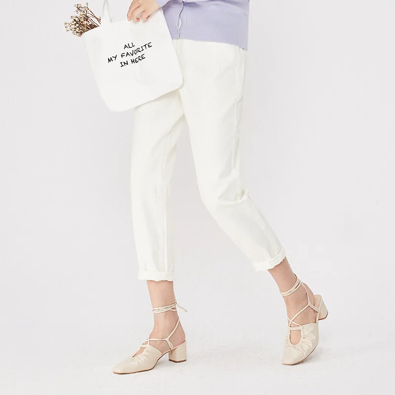 

Semir Women casual pants 2020 new early autumn white pants female trend wild ninth point pants ins pants for woman