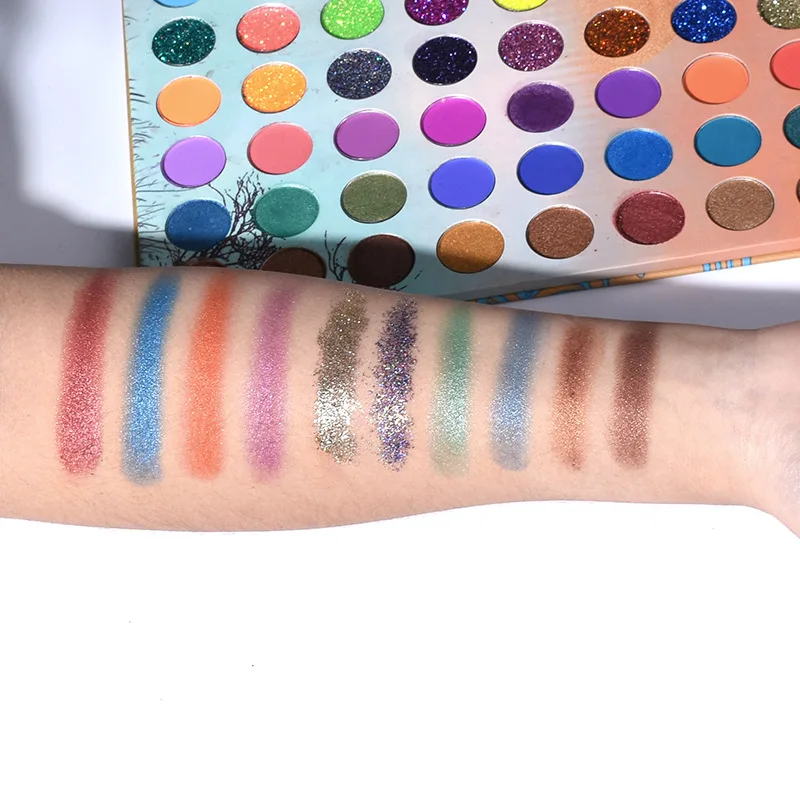 80 цветов блестящие тени для век Палитра мерцающие матовые алмазные металлик