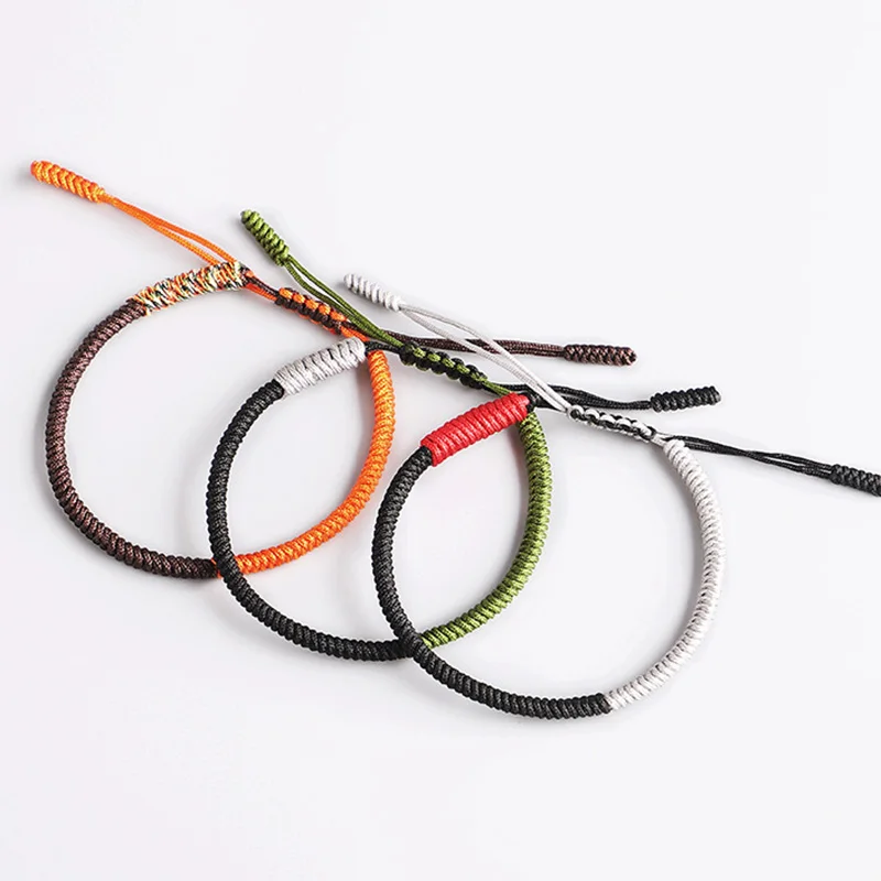 Многоцветные Тибетские буддийские ручные плетеные узлы счастливая веревка