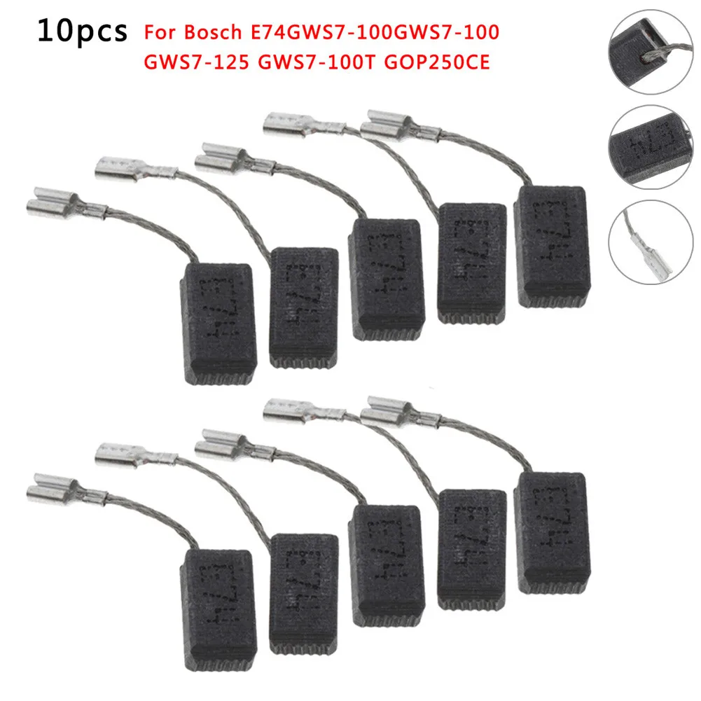 10pcs Carbon Brushes For Bosch E74/GWS7-100/GWS7-100 GWS7-125 GWS7-100T GOP250CE Electric Drill Electronic Hammer Angle Grinder - купить по