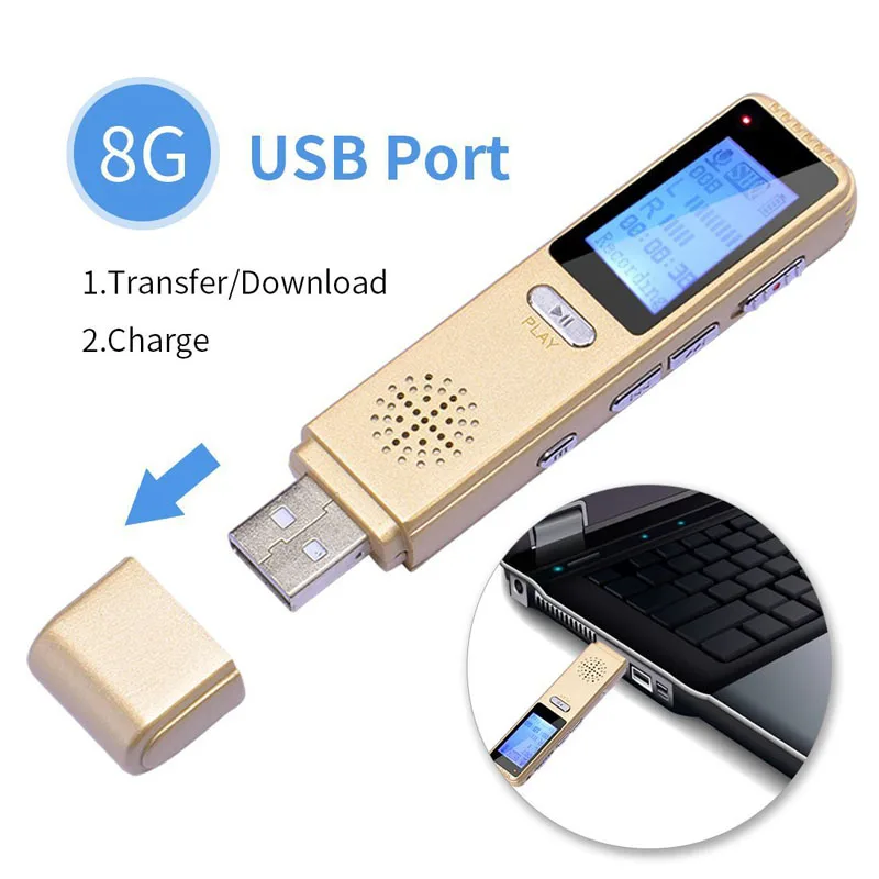 

Ручка с функцией шумоподавления и голосового управления, 8 Гб