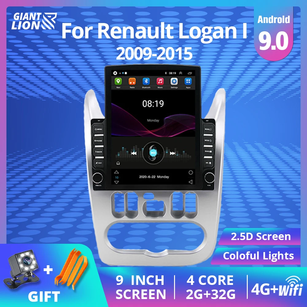 

Автомагнитола 2DIN Android 9,0 для Renault Logan I Sandero Lada Lergus Dacia, автомобильный мультимедийный видеоплеер, навигация, DVD, 2009-2015