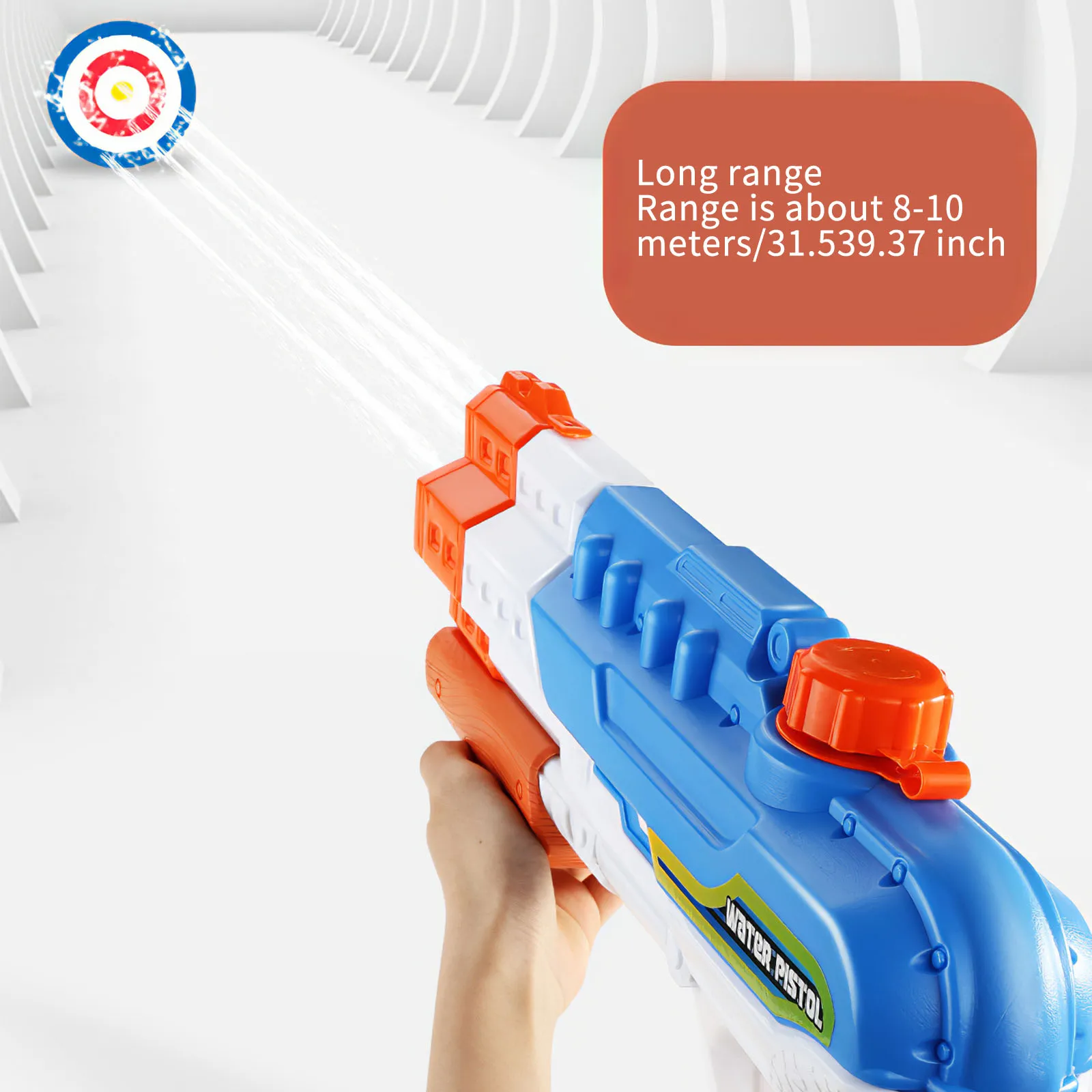 

950mL Water Gun Soaker 4 Nozzles Water Blaster Squirt Gun 30ft Water Pistol Water Fight Summer Outdoor Swimming Pool Beach Toys