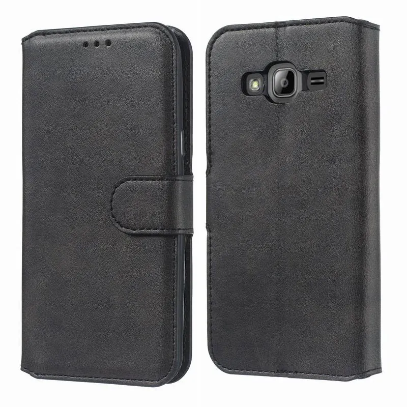 Black Case Кожаный чехол-кошелек для samsung Galaxy J3 чехлы для телефонов Чехол для samsung J310 J3 Чехол-книжка держатель для карт ретро-Книга чехол - Цвет: Black Case