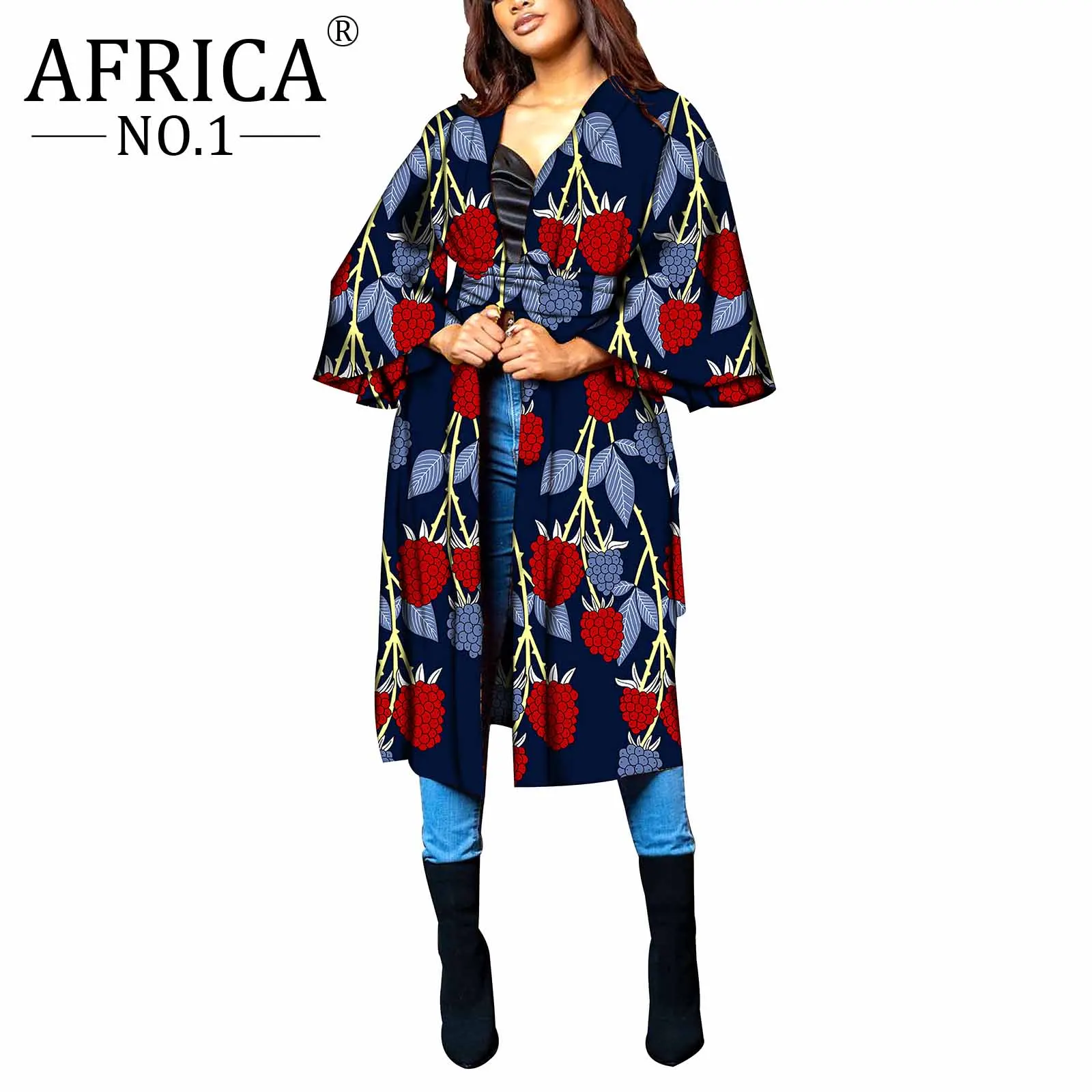 African Clothing For Women Dashiki Windbreaker Pure Cotton Floral Elegant Colorful Wax Jacket Turn Down Collar Casual Design