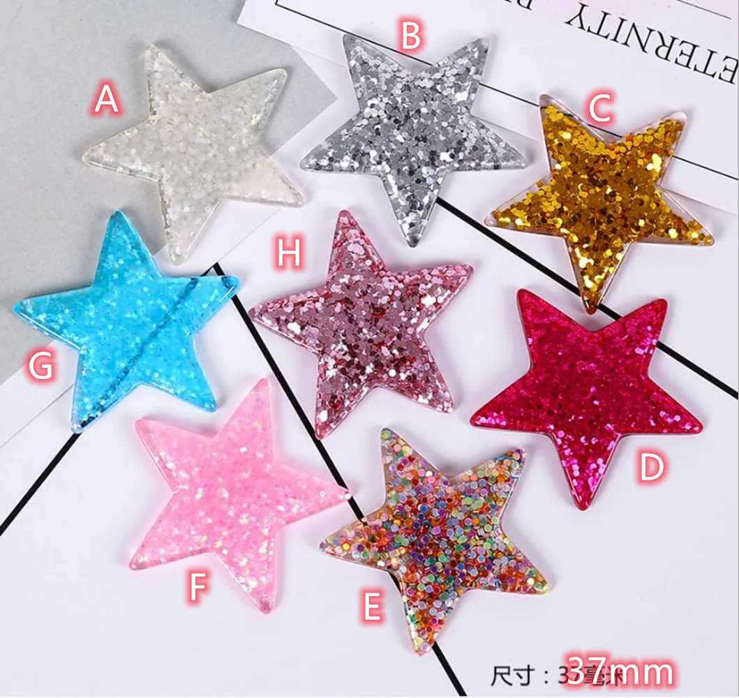 Cabochons Glitter Stars Resin Flatback Cabochon Scrapbook 10pcs big Starfish Sparkling Kawaii DIY Embellishments Accessories