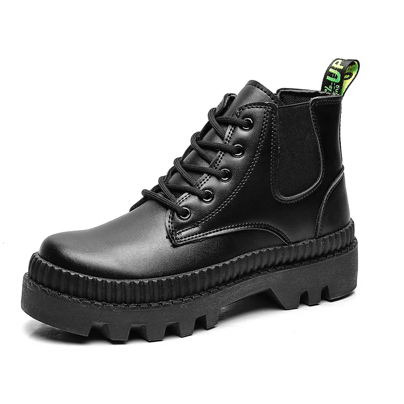 Boots Men's Non-slip Waterproof 2021 Winter Men's Shoes High-top Tooling Platform Short Boots British All-match Army Boots Men