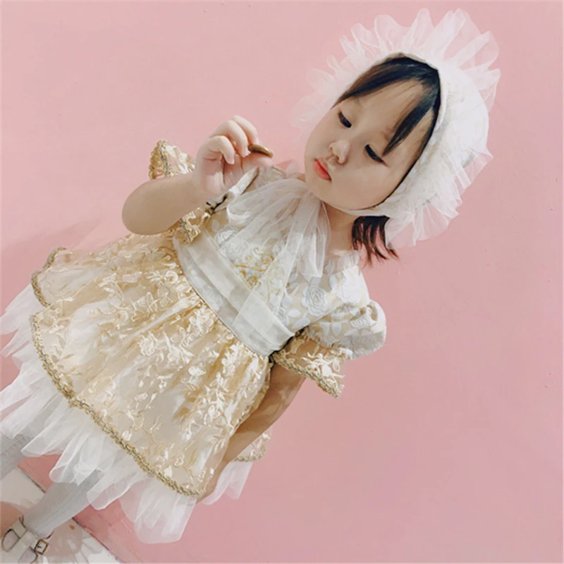 Осень-зима испанские Детские платья для девочек платье принцессы с бантом