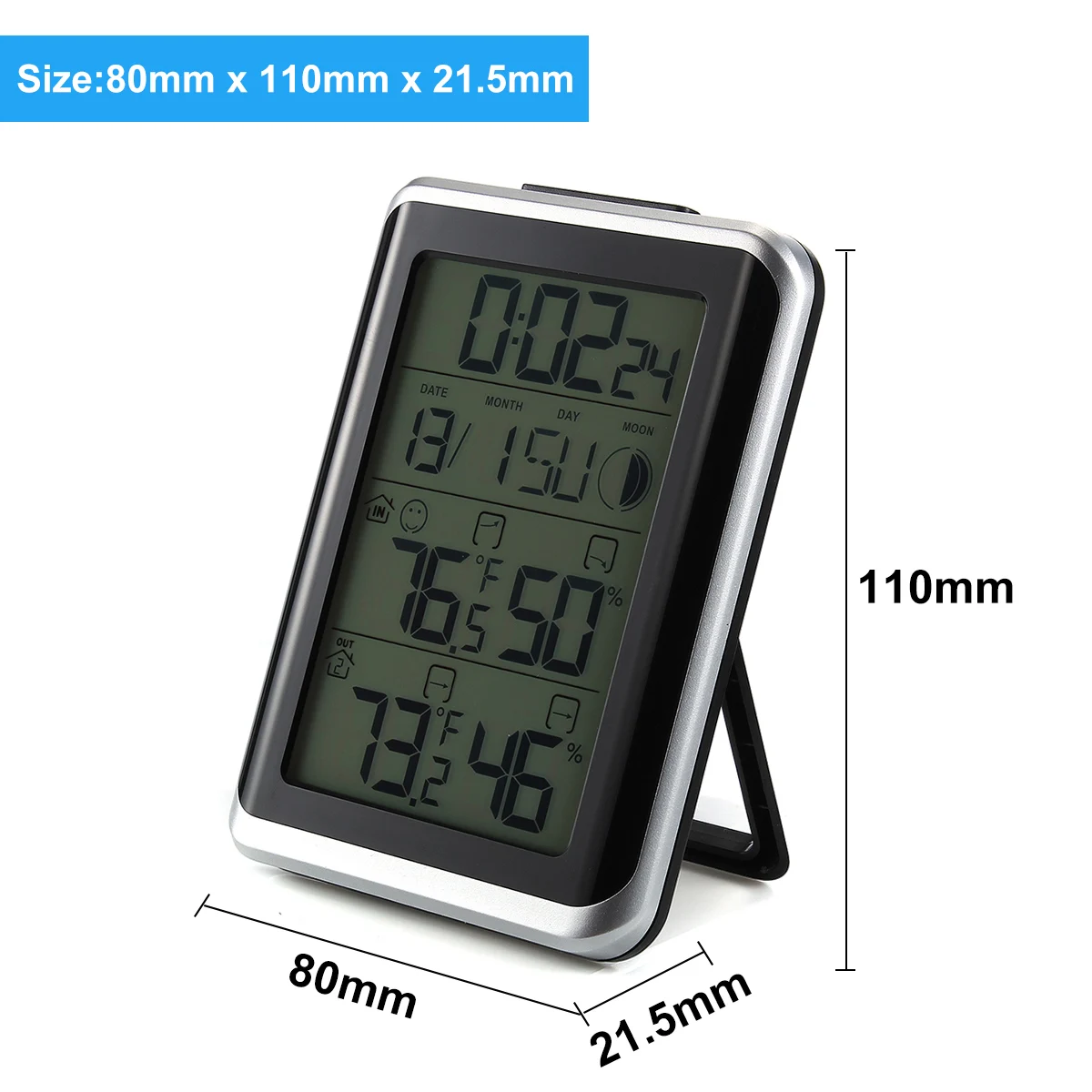 

Weather Station Digital LCD Humidity Hygrometer Thermometer Meter Wireless Indoor Outdoor Forecast Sensor Alarm Clock Backlight