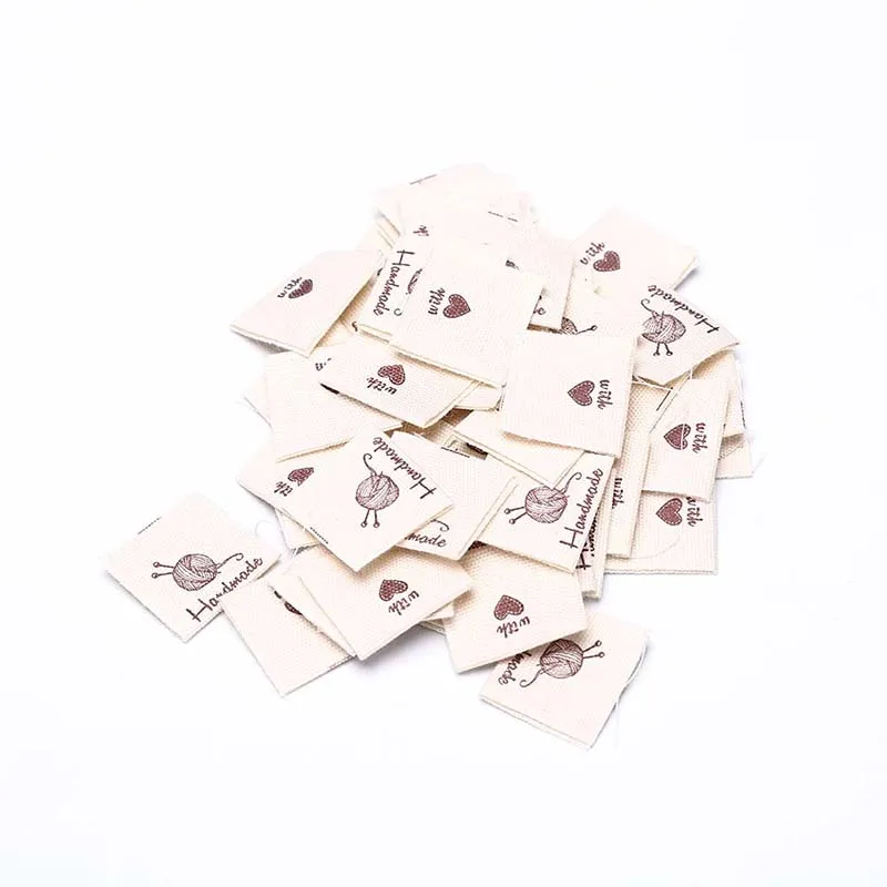 50pcs Washable Cotton Clothing Labels Handmade Embossed Tags DIY Flag For Garment Sewing Accessories | Дом и сад