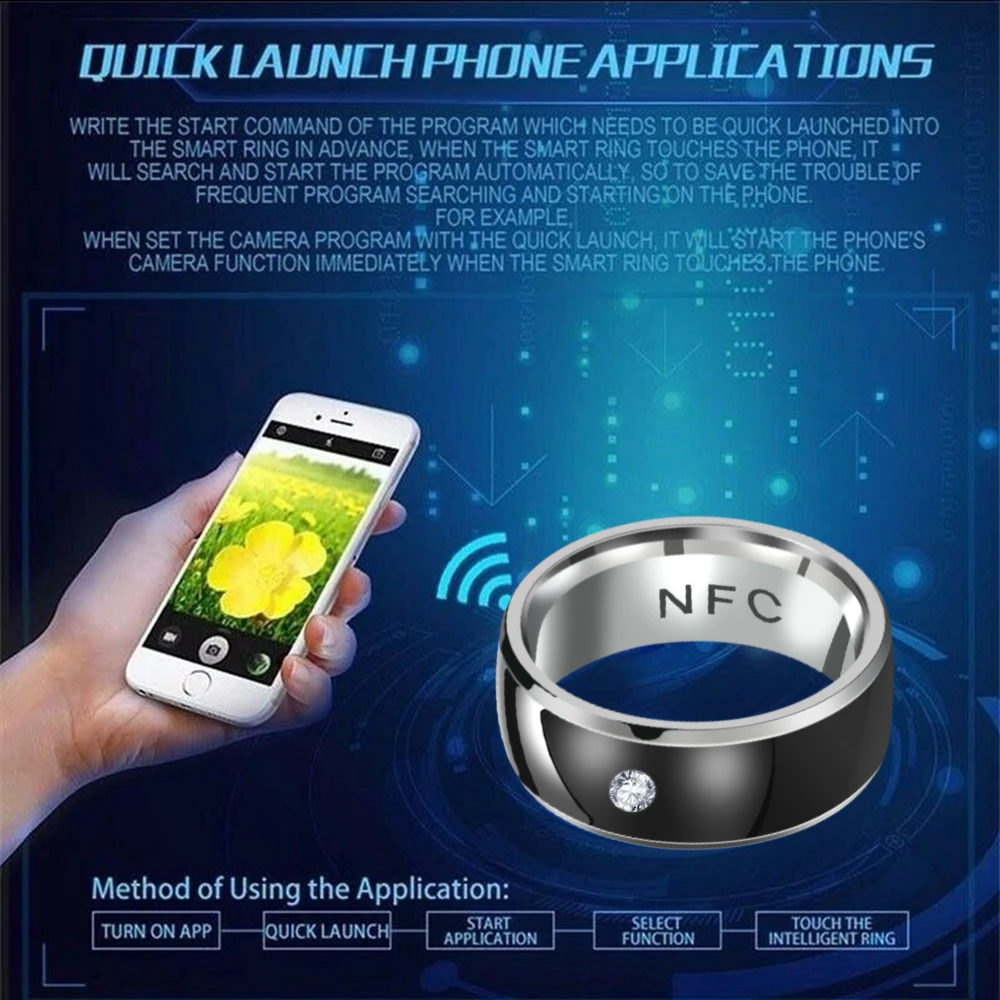 ywshk new mens ring new technology nfc smart finger digital ring for android phones with functional couple stainless steel ring free global shipping